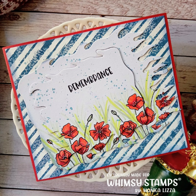 Brushed Stripes Background Rubber Cling Stamp - Whimsy Stamps