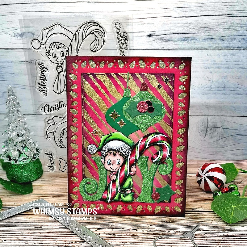 Brushed Stripes Background Rubber Cling Stamp - Whimsy Stamps