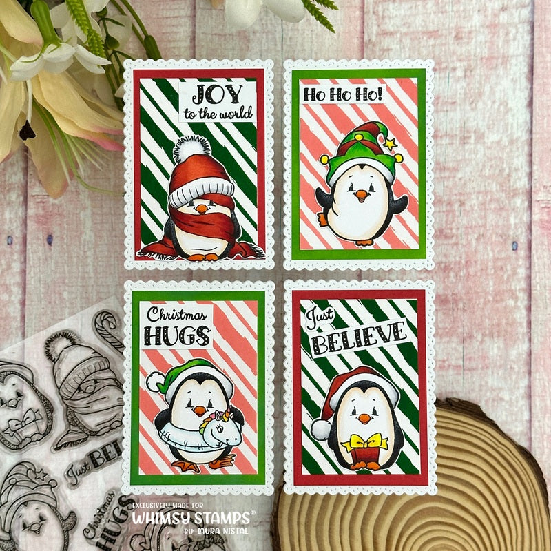 Brushed Stripes Background Rubber Cling Stamp - Whimsy Stamps