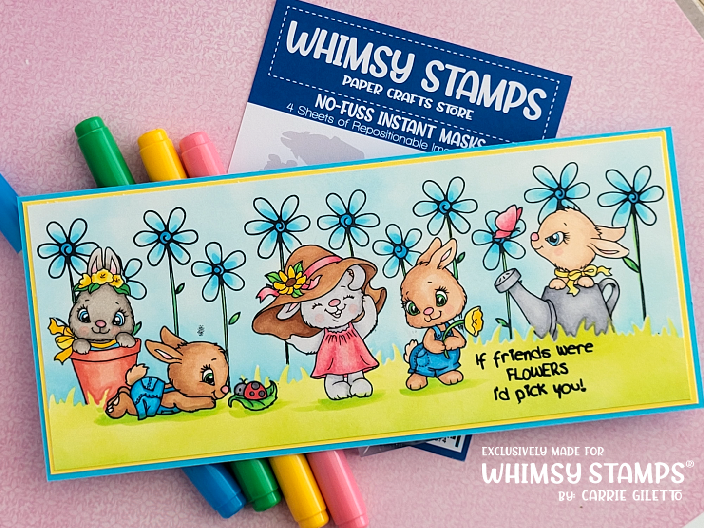 Bunnies in the Garden - NoFuss Masks - Whimsy Stamps