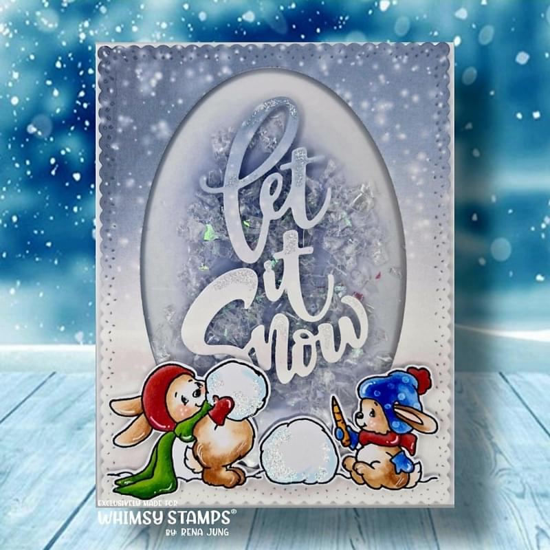 Bunny Winter Holiday Clear Stamps - Whimsy Stamps