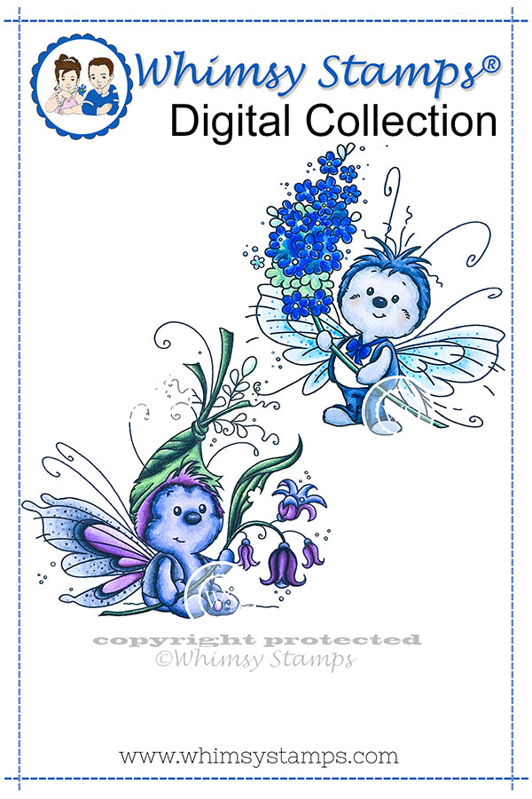 Butterflies - Digital Stamp - Whimsy Stamps