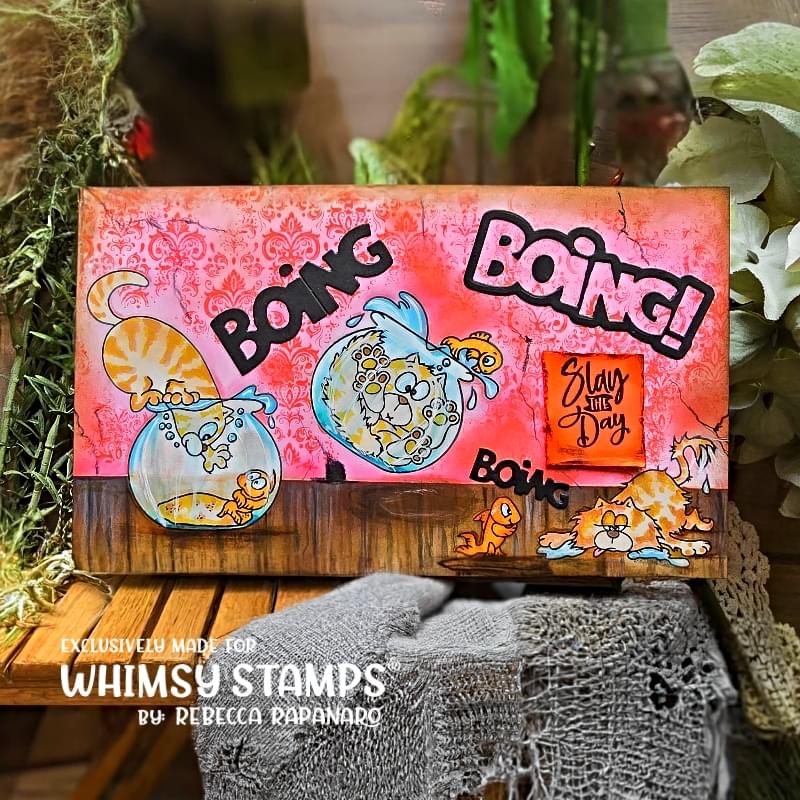 Cat Trouble Clear Stamps - Whimsy Stamps