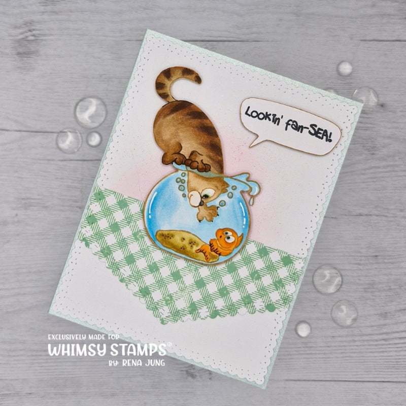 Cat Trouble Clear Stamps - Whimsy Stamps