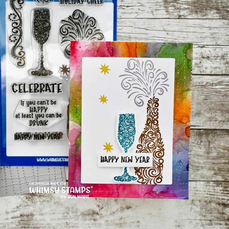 Celebrate Champagne Clear Stamps - Whimsy Stamps