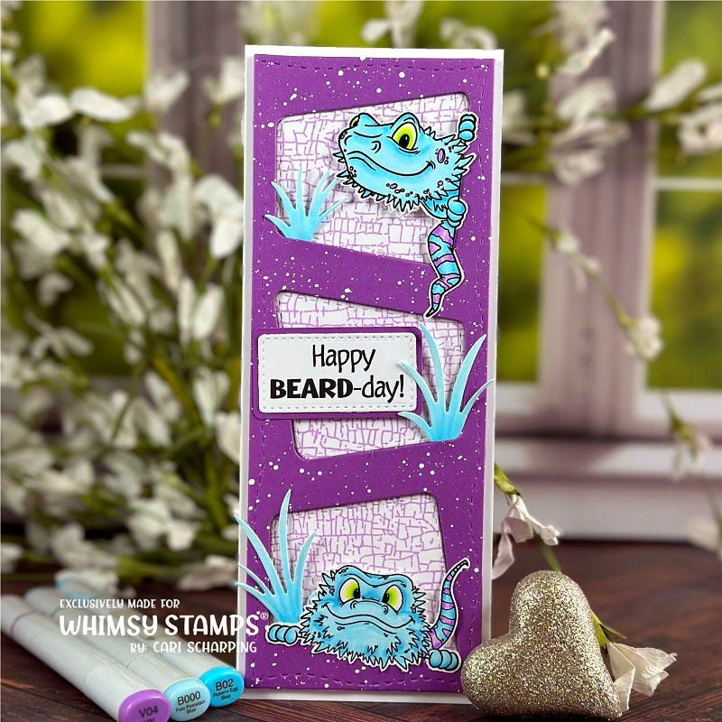 Bearded Dragon Smiles Clear Stamps - Whimsy Stamps