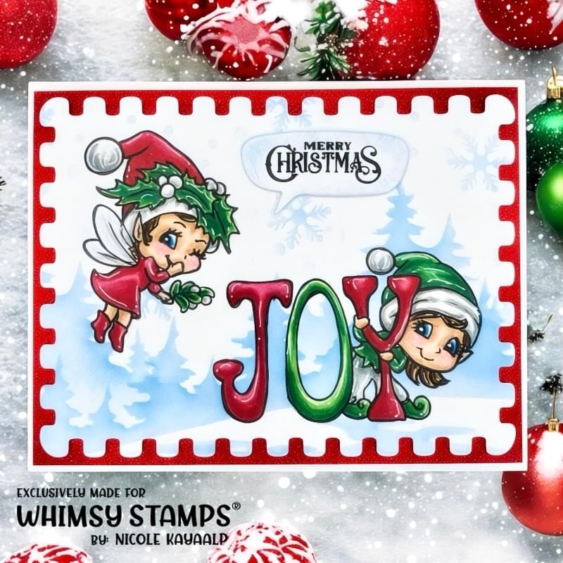 Christmas Greetings Fairies Clear Stamps - Whimsy Stamps