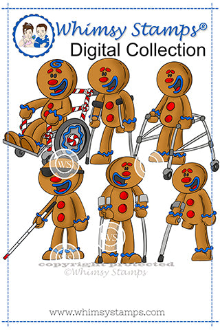 Christmas Gingerbread - Digital Stamp Set - Whimsy Stamps