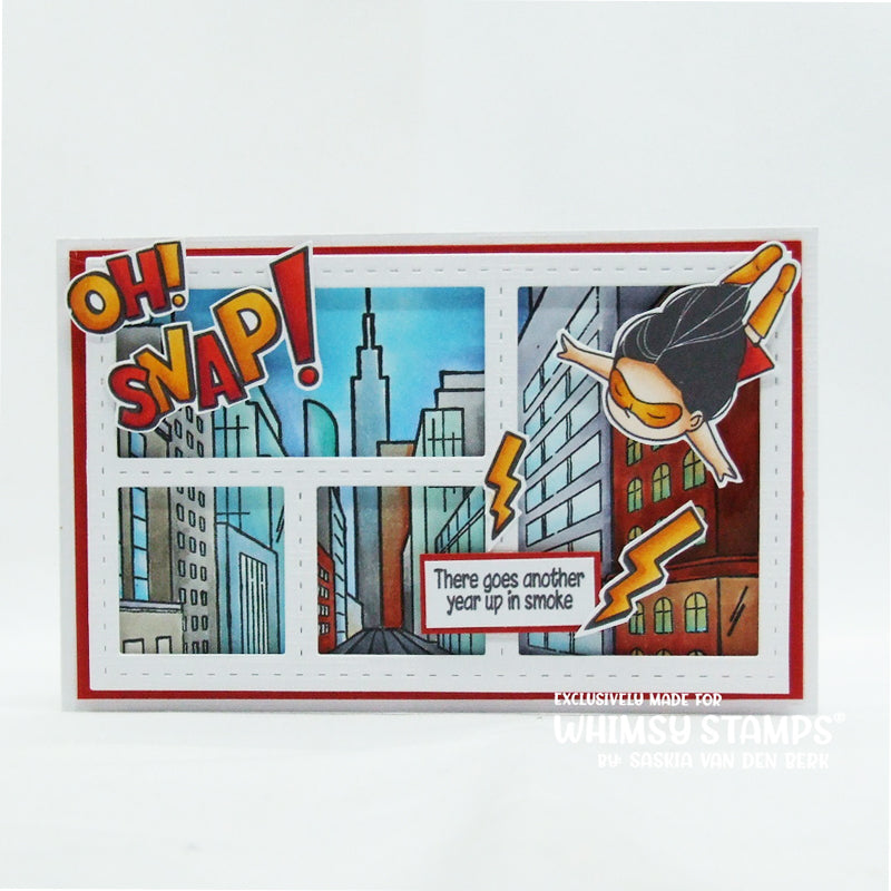 City Street Background Rubber Cling Stamp - Whimsy Stamps