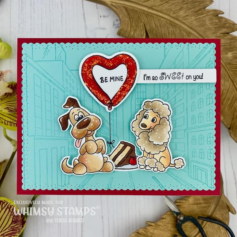 City Street Background Rubber Cling Stamp - Whimsy Stamps