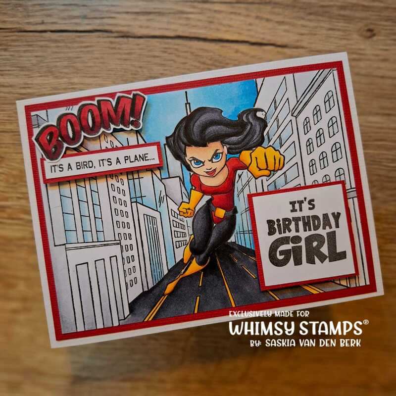 City Street Background Rubber Cling Stamp - Whimsy Stamps