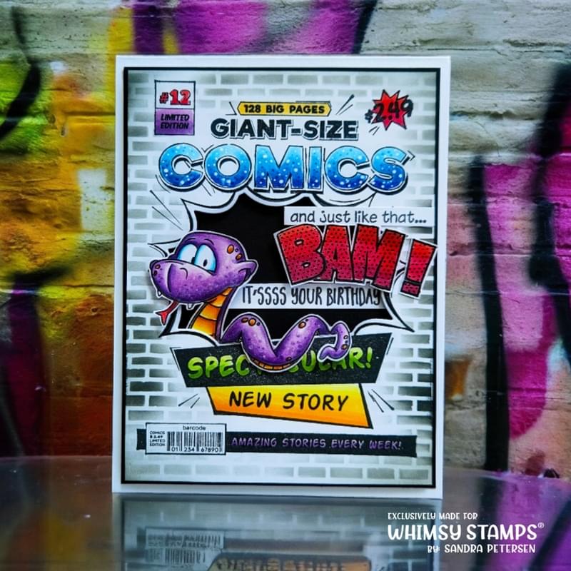 Comic Book Page Rubber Cling Stamp - Whimsy Stamps