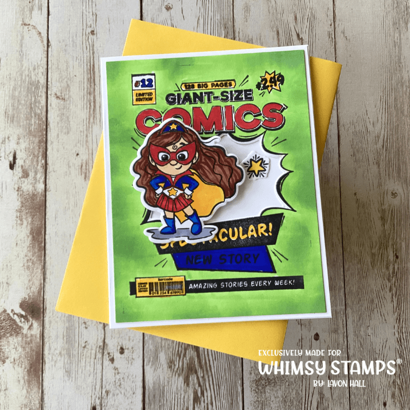 Comic Book Page Rubber Cling Stamp - Whimsy Stamps