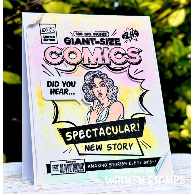 Comic Book Page Rubber Cling Stamp - Whimsy Stamps