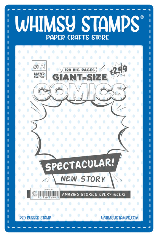 Comic Book Page Rubber Cling Stamp - Whimsy Stamps
