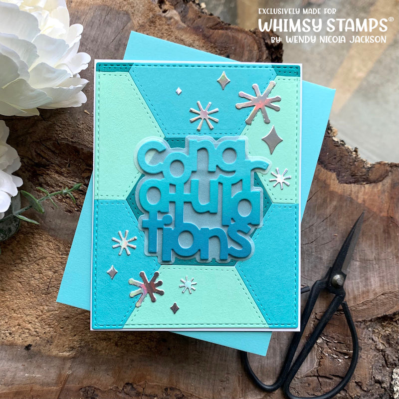 Congratulations Word and Shadow Die Set - Whimsy Stamps