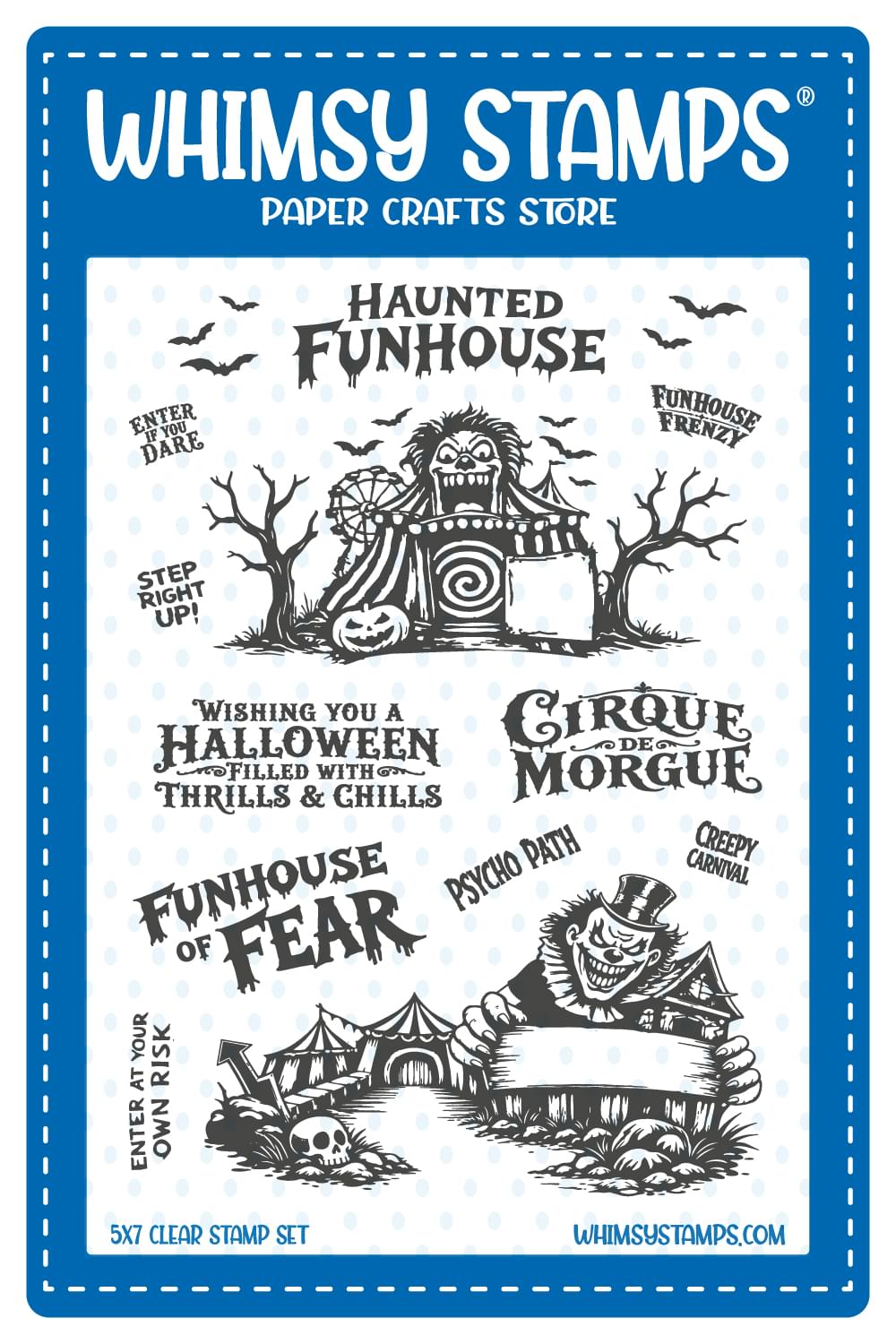 Creepy Carnival Funhouse Clear Stamps - Whimsy Stamps