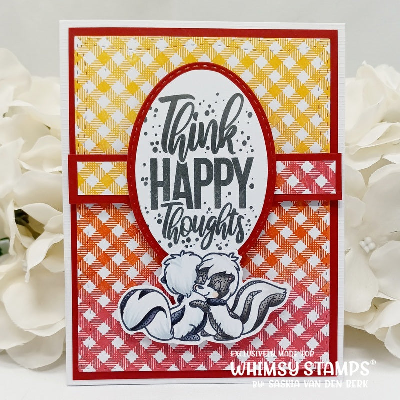 Criss Cross Gingham Background Rubber Cling Stamp - Whimsy Stamps