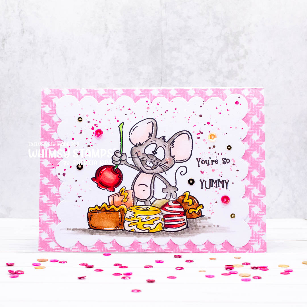 Criss Cross Gingham Background Rubber Cling Stamp - Whimsy Stamps