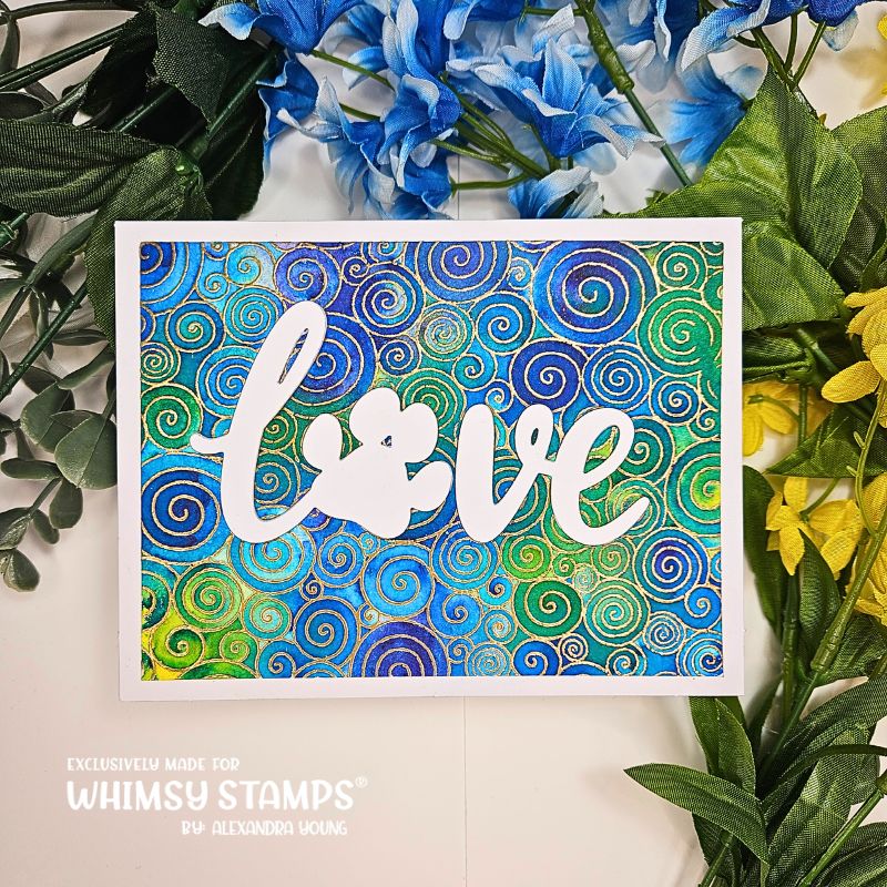Curly Q's Background Rubber Cling Stamp - Whimsy Stamps