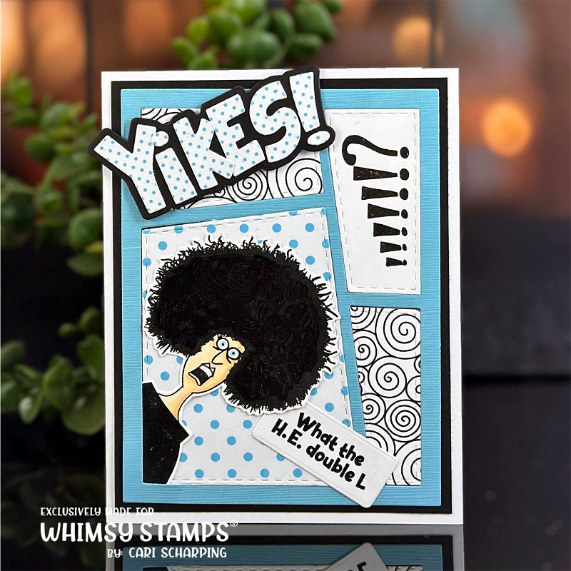 Curly Q's Background Rubber Cling Stamp - Whimsy Stamps