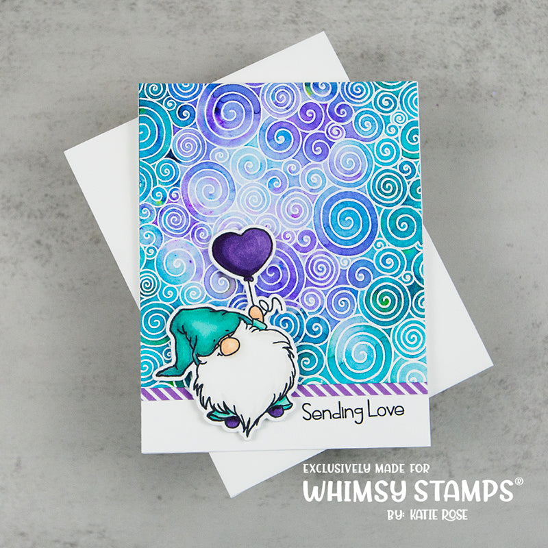 Curly Q's Background Rubber Cling Stamp - Whimsy Stamps