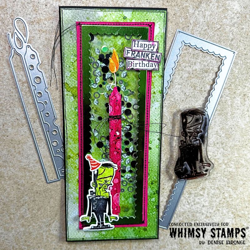 Slimline Birthday Scallops Die - Whimsy Stamps