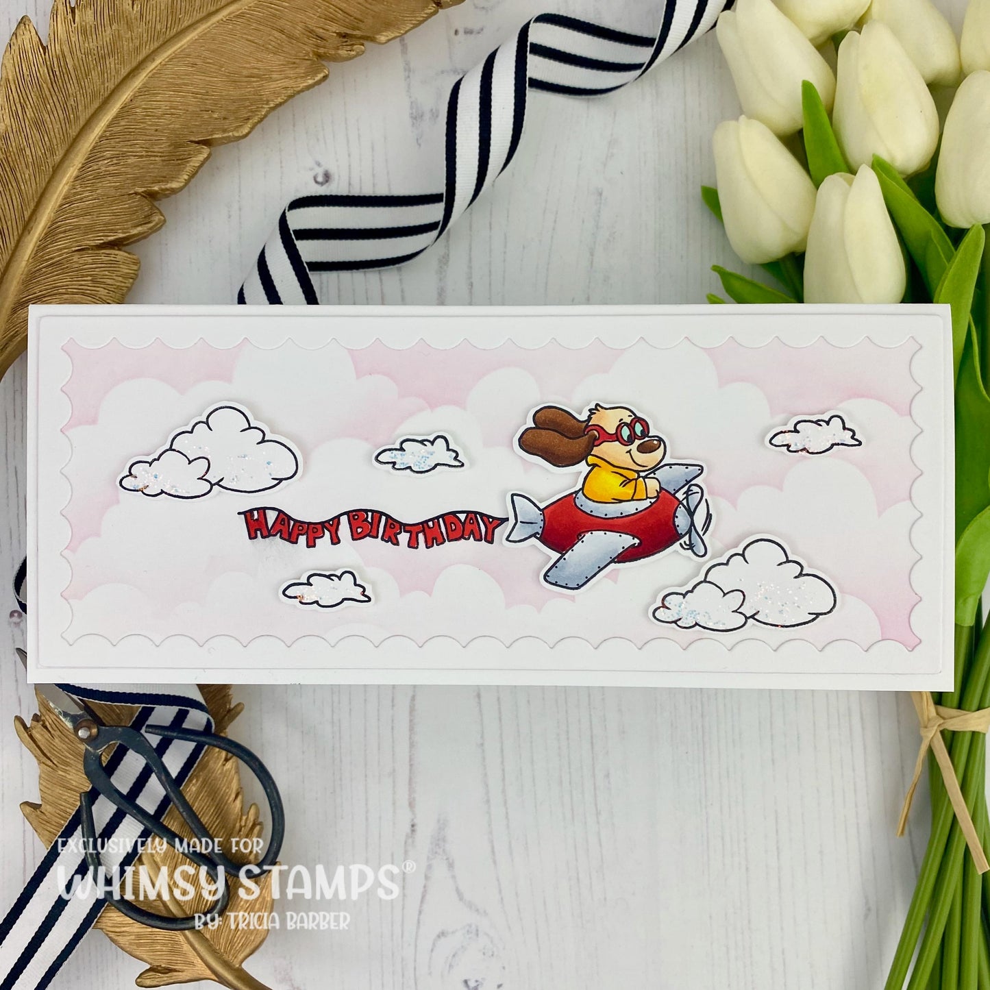Doggie Flight Clear Stamps - Whimsy Stamps
