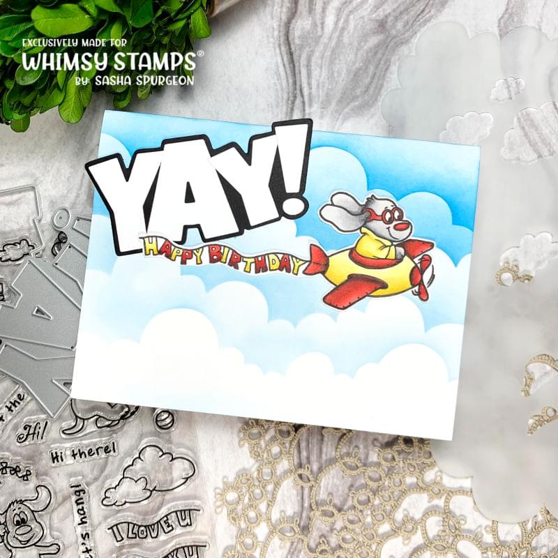 Doggie Flight Clear Stamps - Whimsy Stamps