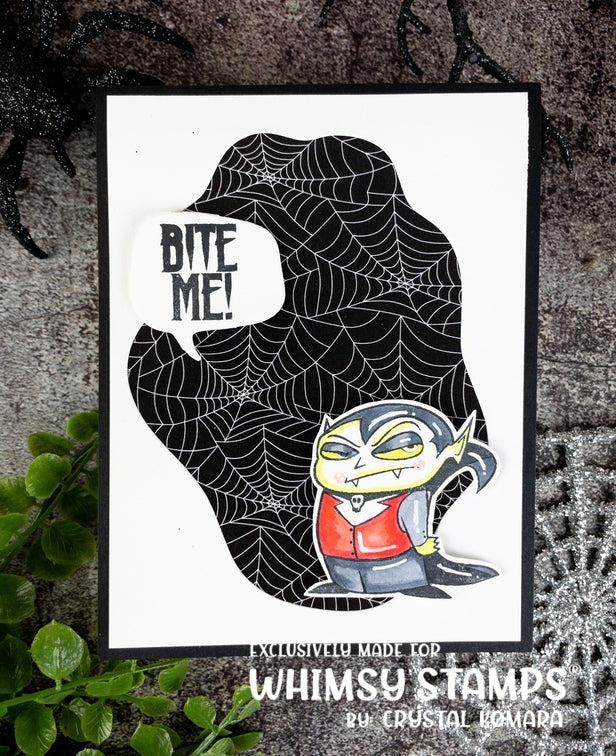 Dracula Bite Me Clear Stamps - Whimsy Stamps