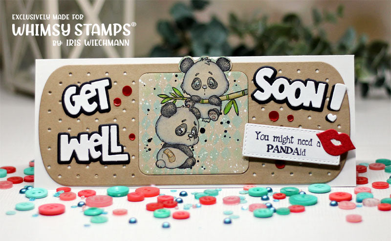 **NEW Panda Get Well Clear Stamps
