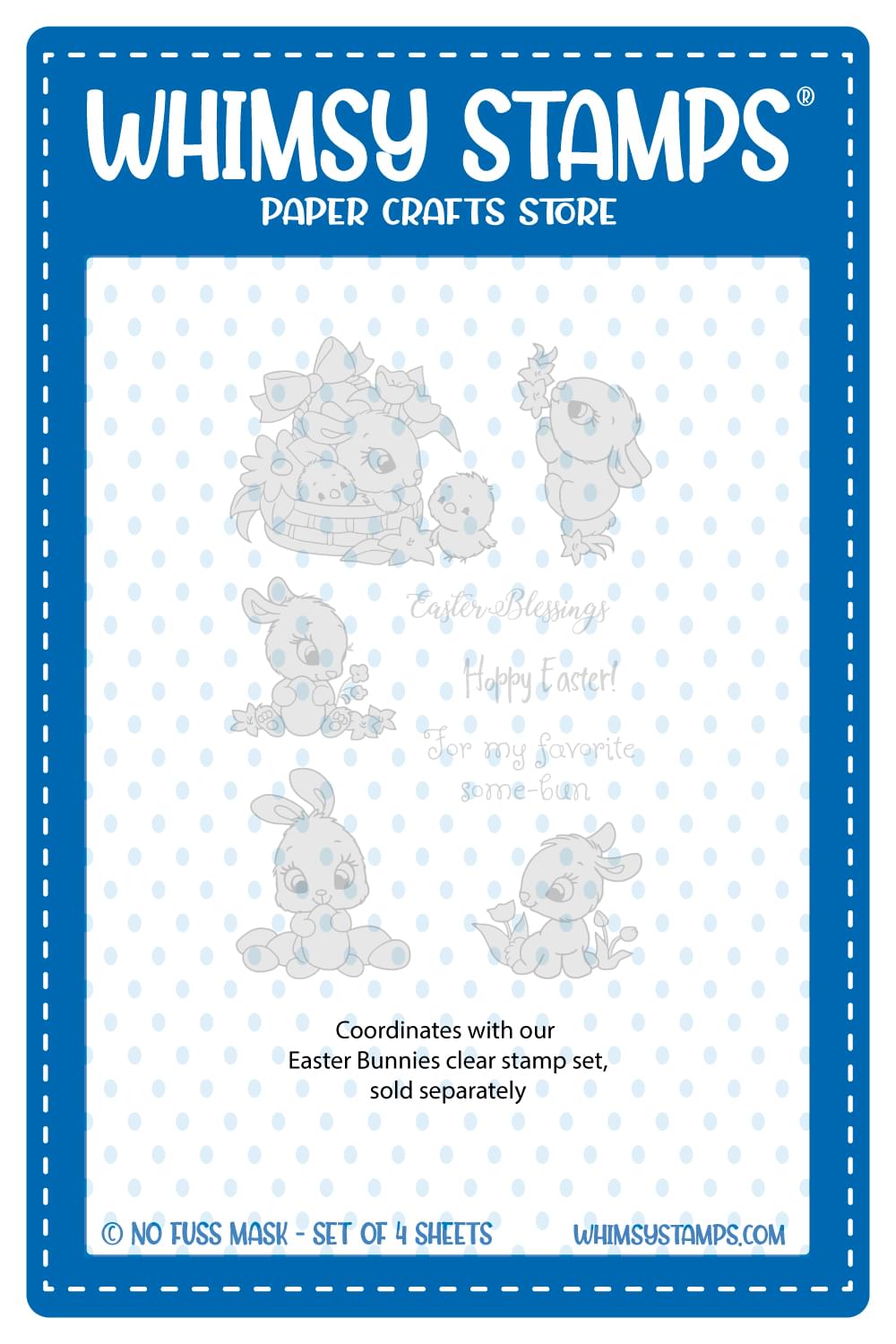 **NEW Easter Bunnies - NoFuss Masks - Whimsy Stamps