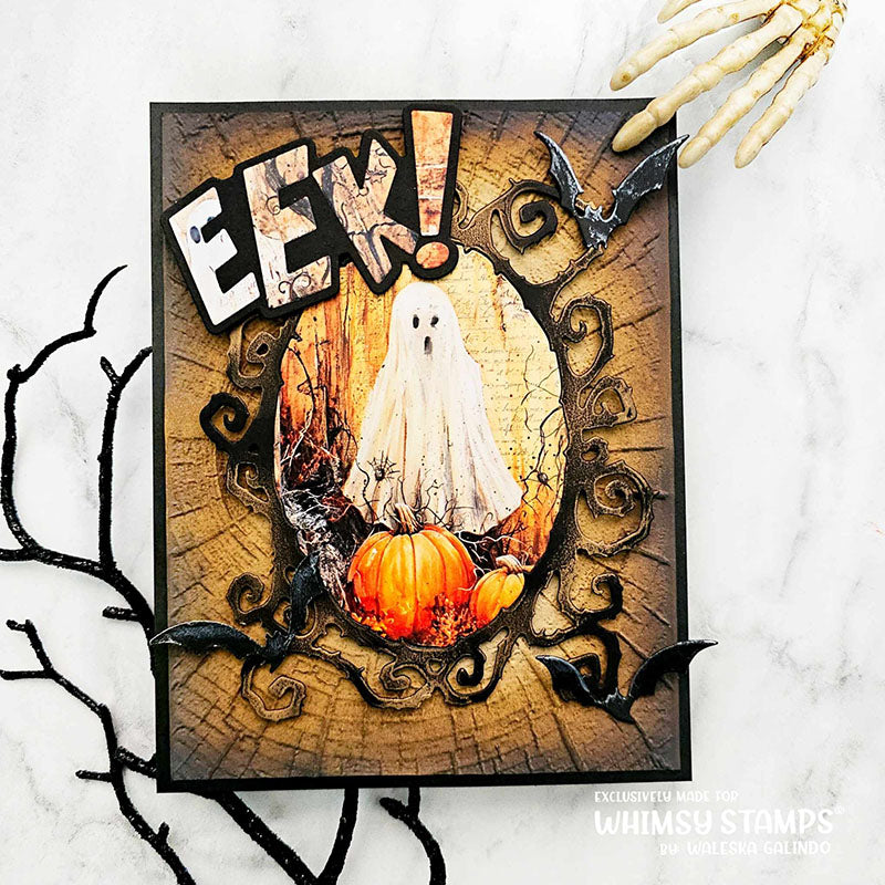 Quick Card Fronts - Grunge Ghosts - Whimsy Stamps
