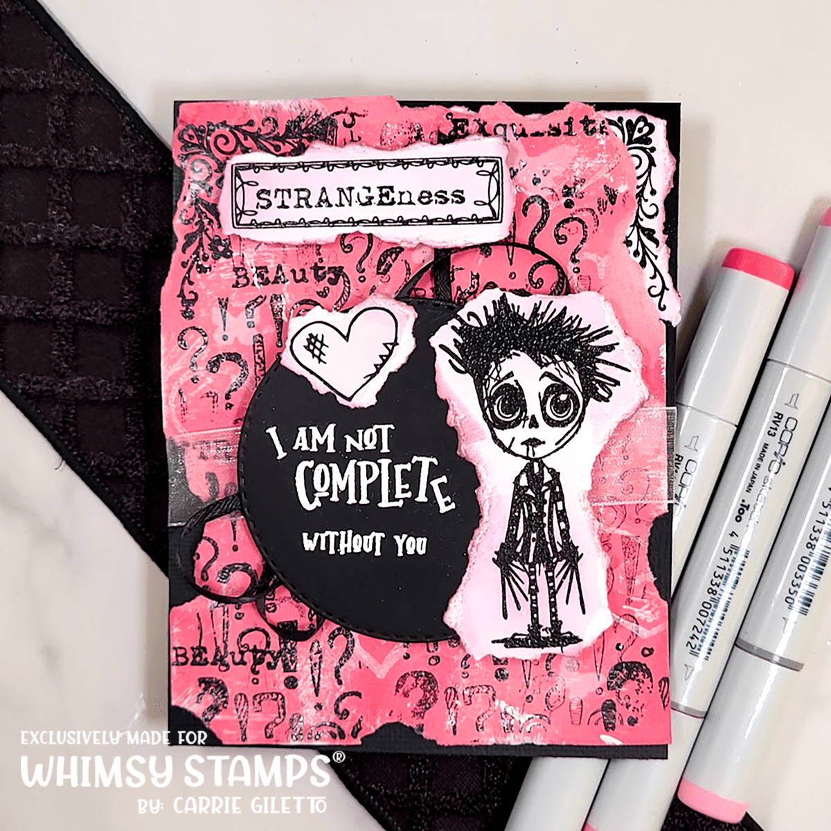 Exclamation Background Rubber Cling Stamp - Whimsy Stamps