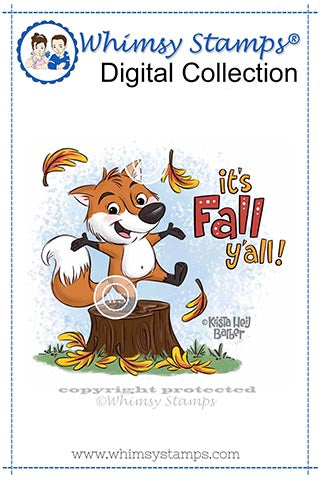 Fall Fox - Digital Stamp - Whimsy Stamps