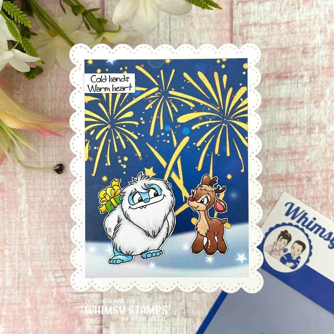 Don't Peek Yeti Clear Stamps - Whimsy Stamps