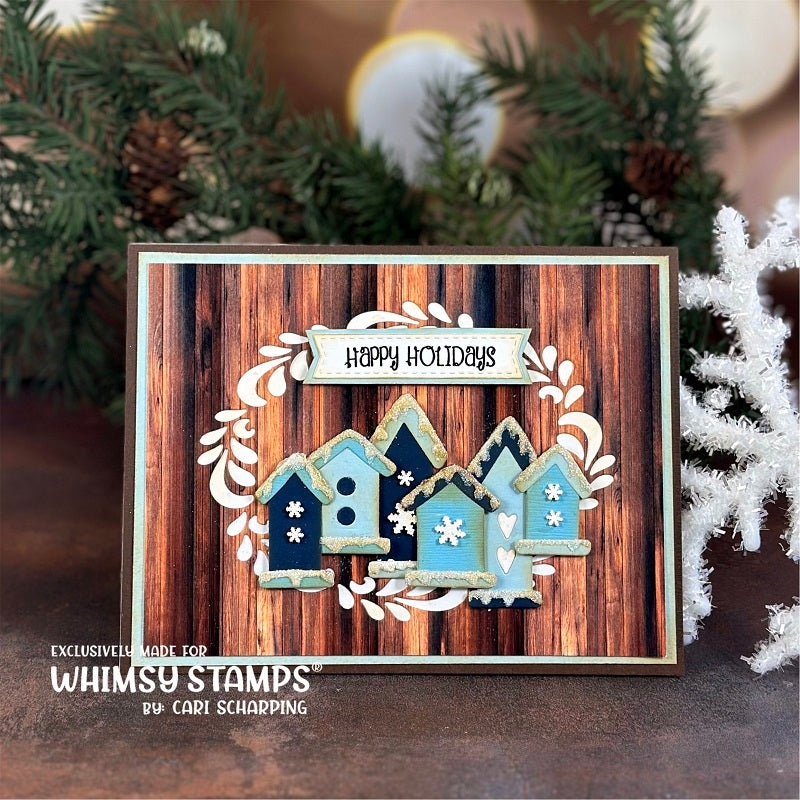 Primitive Birdhouses Die Set - Whimsy Stamps