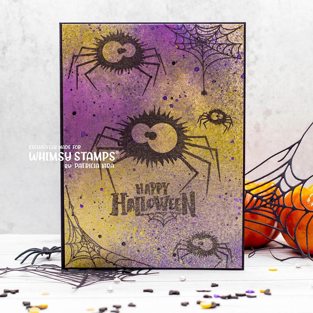 Fuzzy Spiders Clear Stamps - Whimsy Stamps