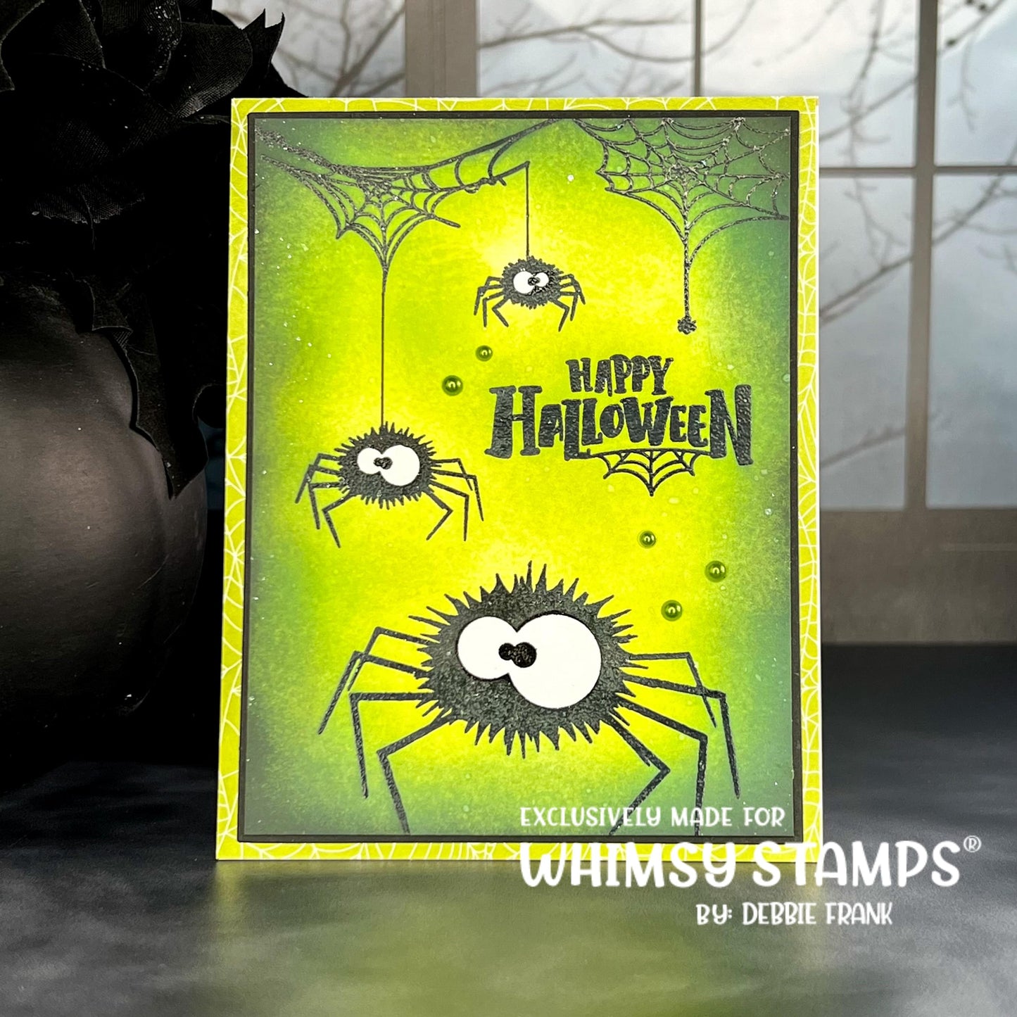 Fuzzy Spiders Clear Stamps - Whimsy Stamps