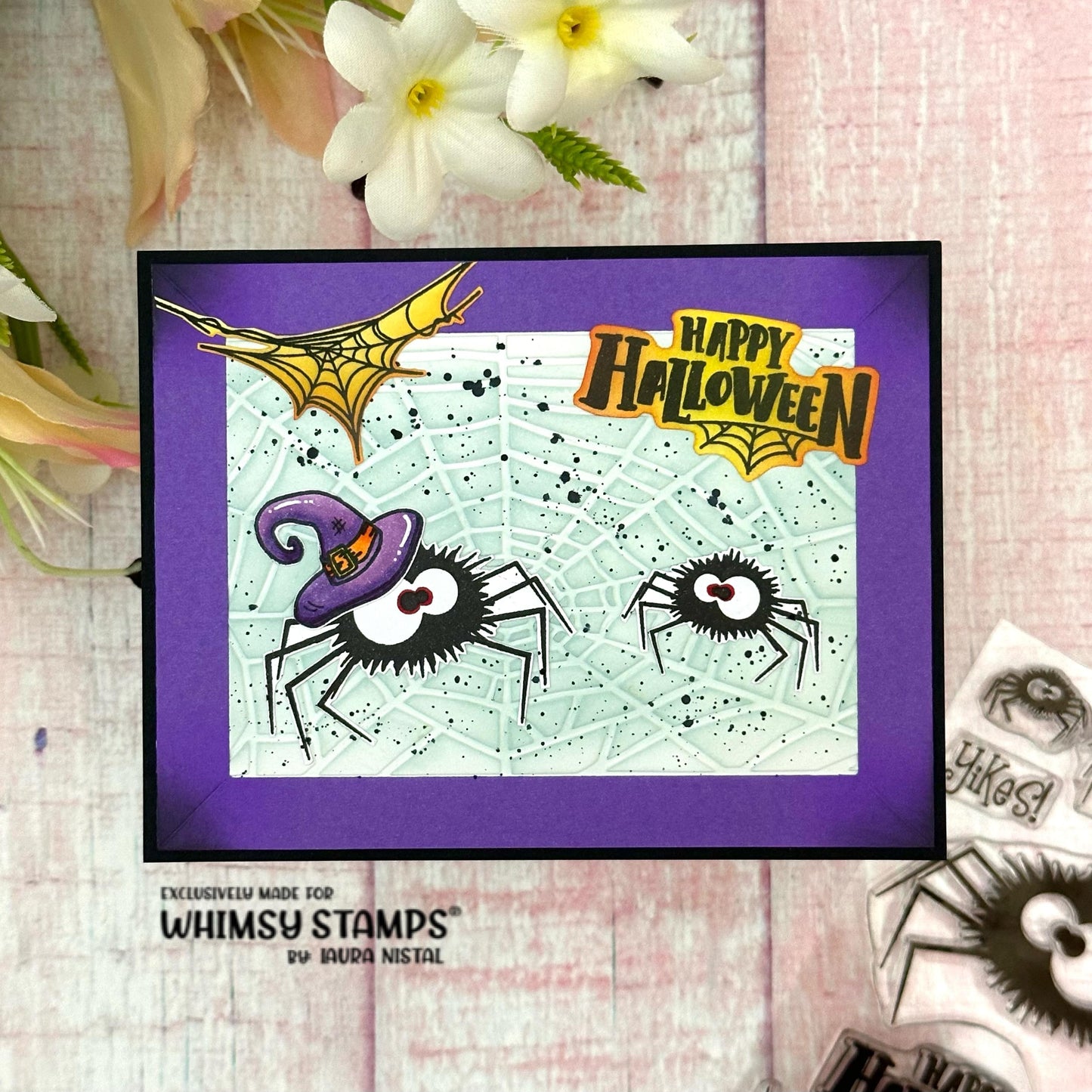Fuzzy Spiders Clear Stamps - Whimsy Stamps