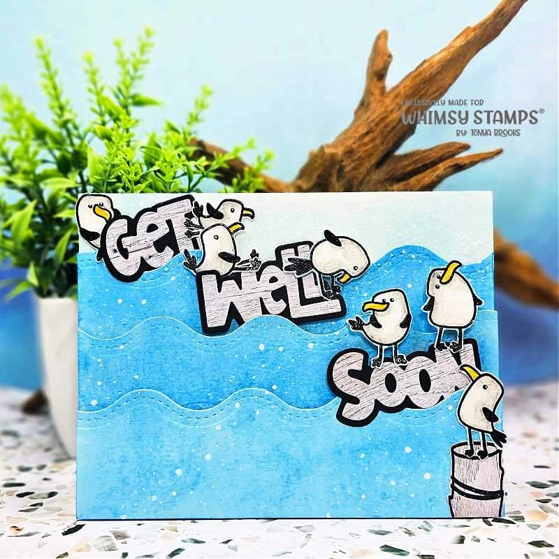 Get Well Soon Word and Shadow Die Set - Whimsy Stamps
