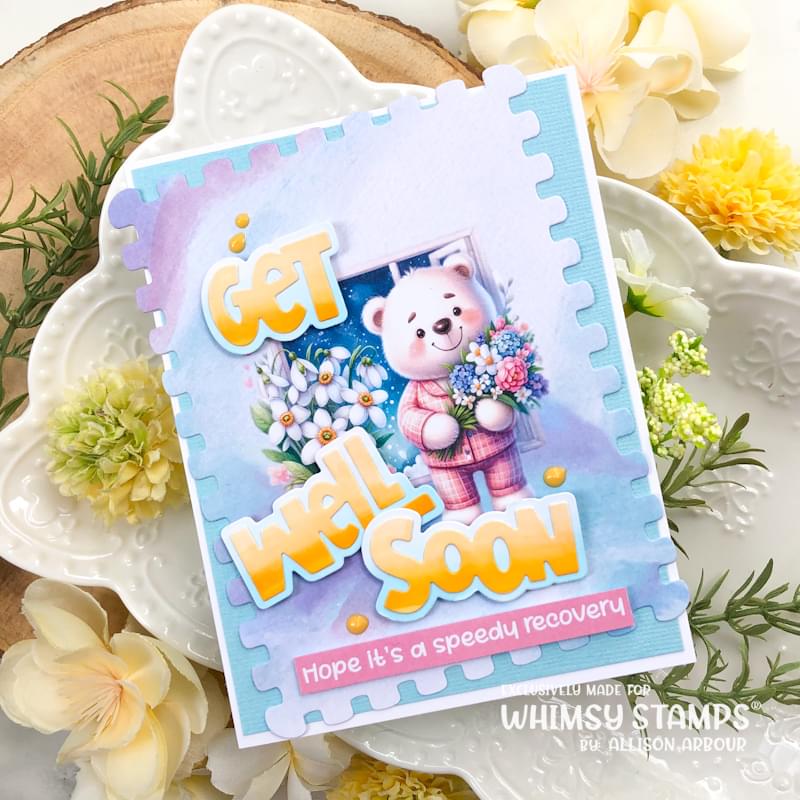 Get Well Soon Word and Shadow Die Set - Whimsy Stamps