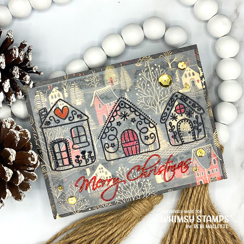 Gingerbread Greetings Clear Stamps - Whimsy Stamps