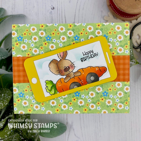 Gingham Background Rubber Cling Stamp - Whimsy Stamps