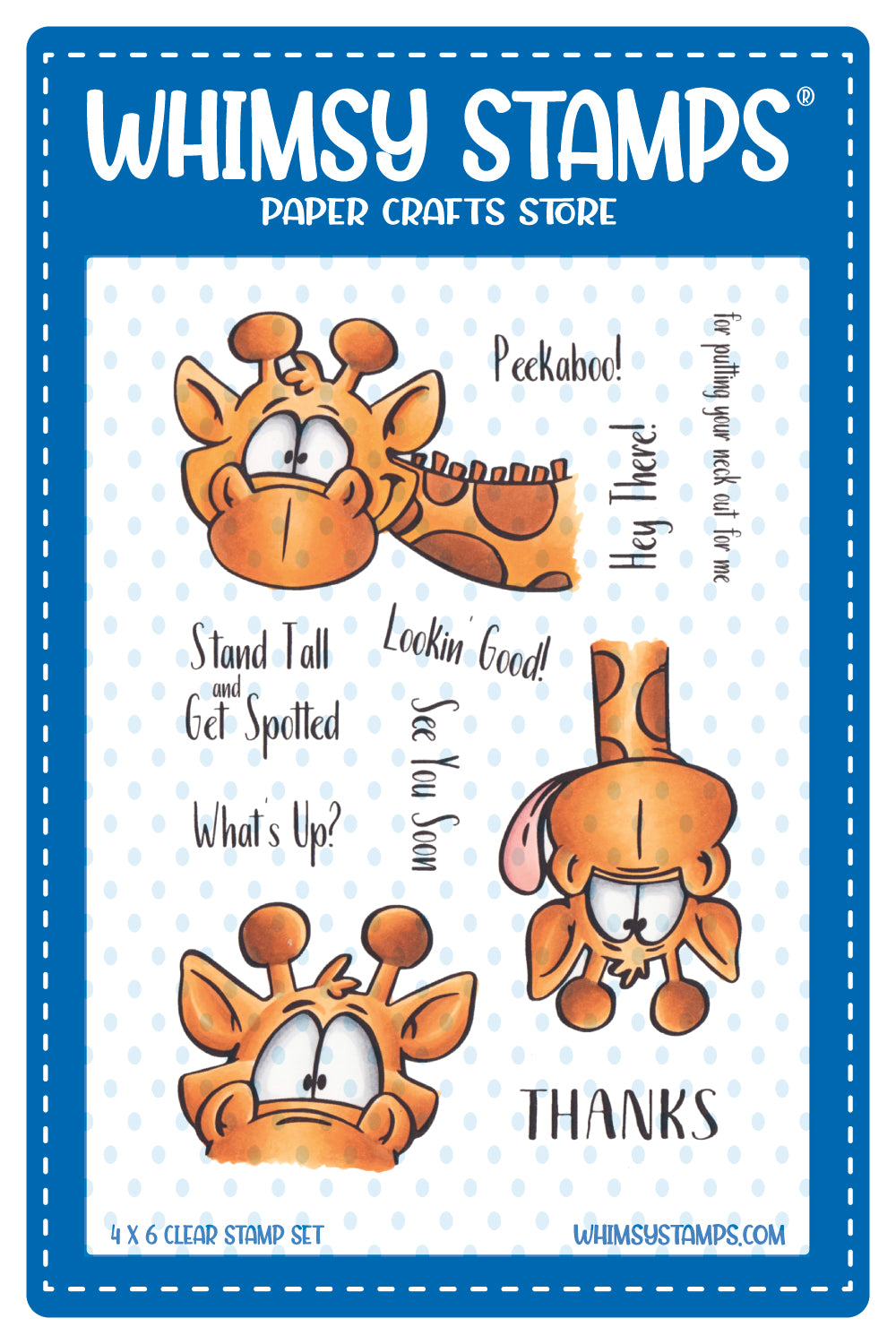 Giraffes Peeking Clear Stamps - Whimsy Stamps