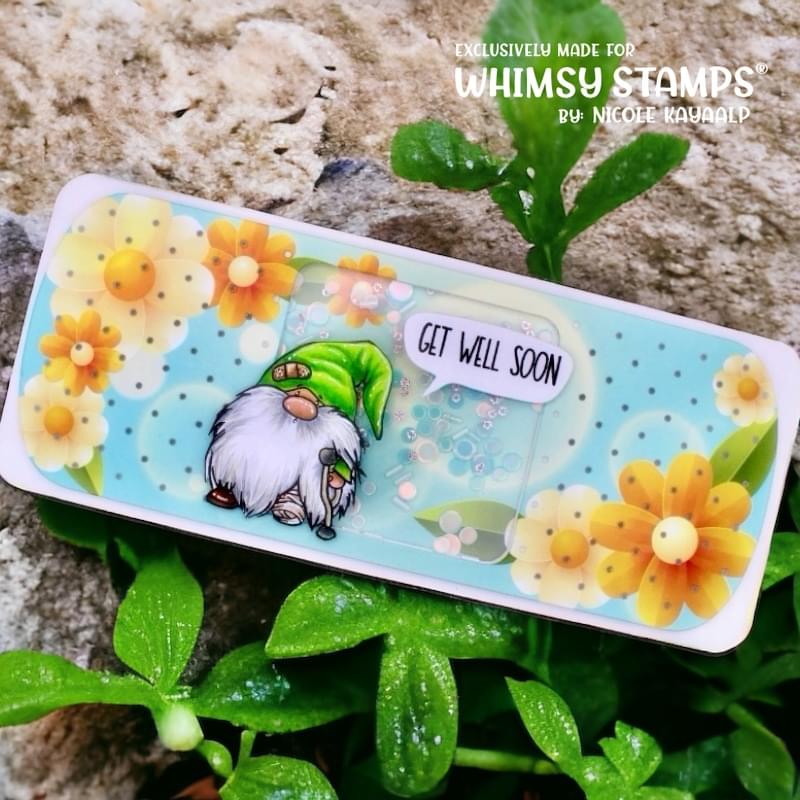 Gnome Get Well Clear Stamps - Whimsy Stamps