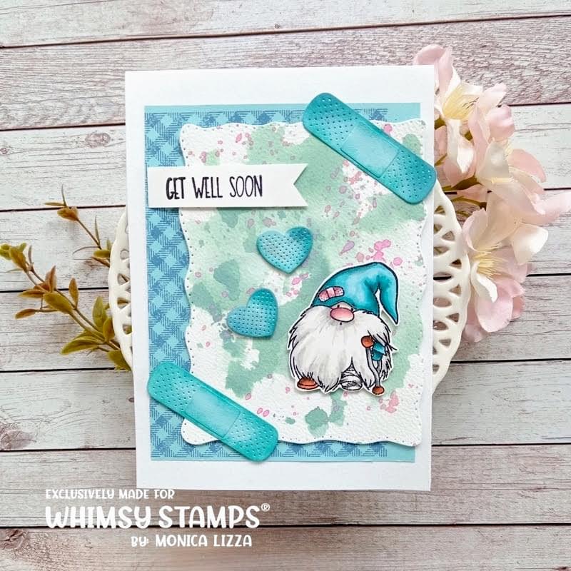 Gnome Get Well Clear Stamps - Whimsy Stamps