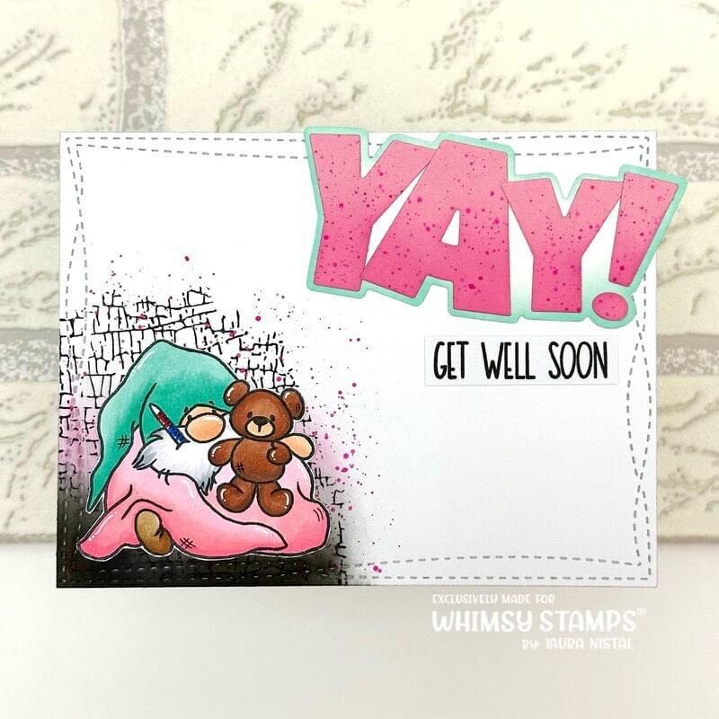 Gnome Get Well Clear Stamps - Whimsy Stamps