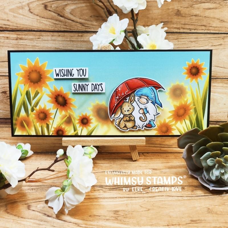 Gnome Get Well Clear Stamps - Whimsy Stamps