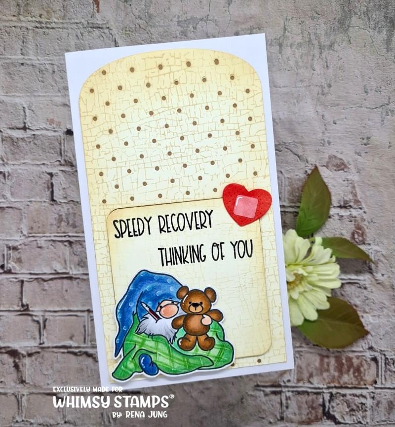 Gnome Get Well Clear Stamps - Whimsy Stamps